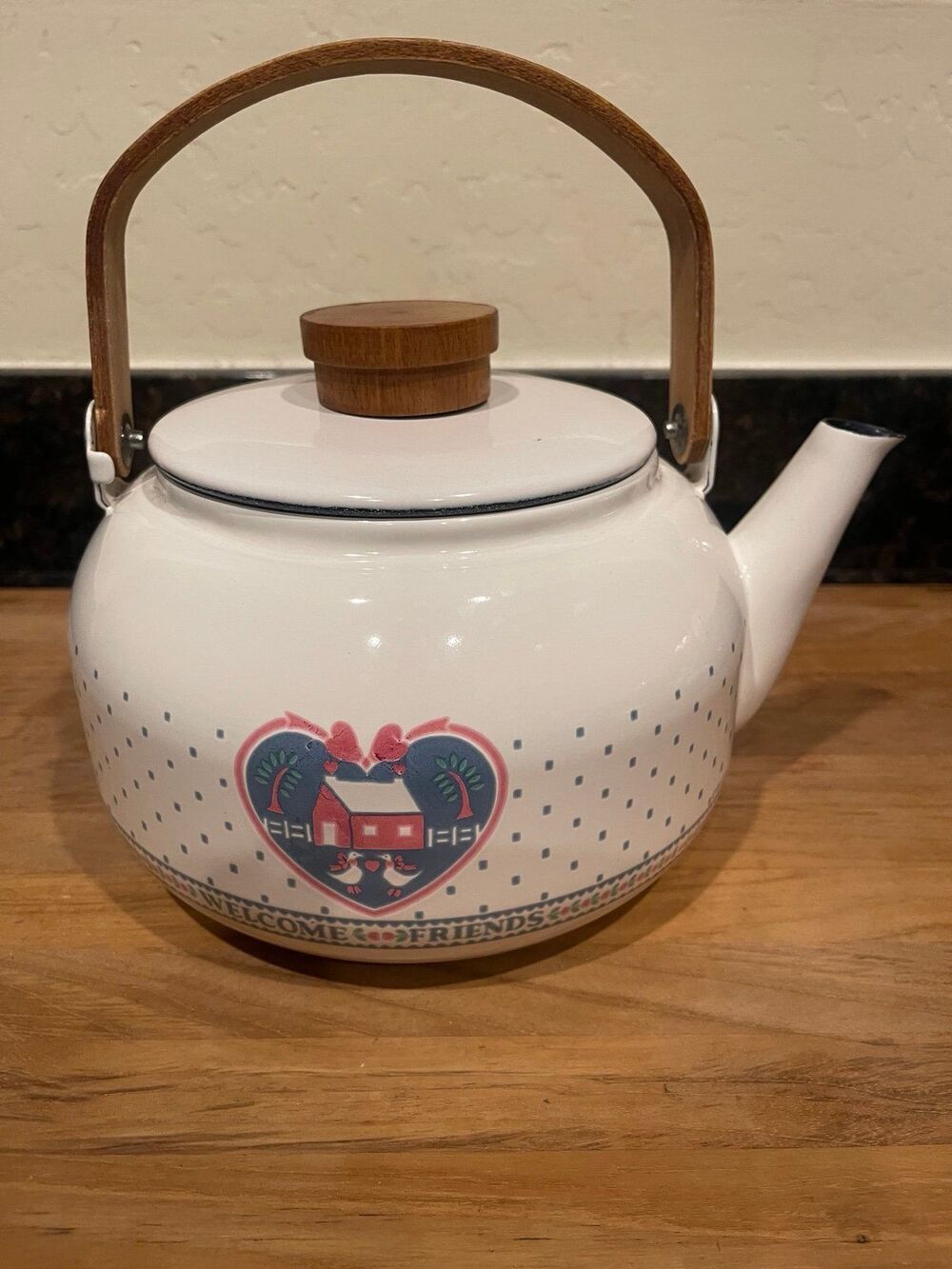 Baker Hart & Stuart Porcelain Enamelware kettle